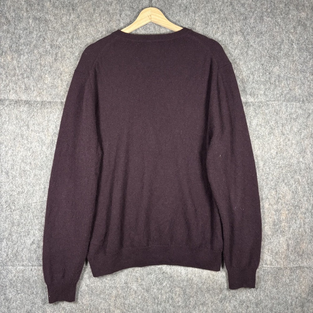 Bloomingdale's Sweater Men's XL Purple V Neck Cashmere Pullover - Picture 6 of 7